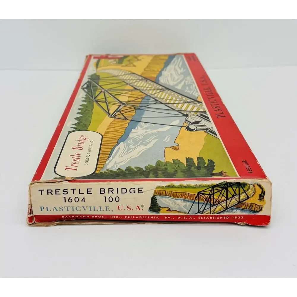 Plasticville O & S Gauge Trestle Bridge 1604-100 Complete w/ Box